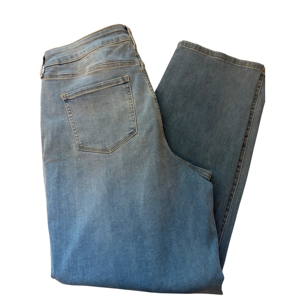 Nine West Slim Straight‎ Leg Jeans Medium Wash Blue Denim High Rise Size 16